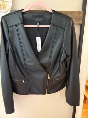 Black leather Faux Jacket
